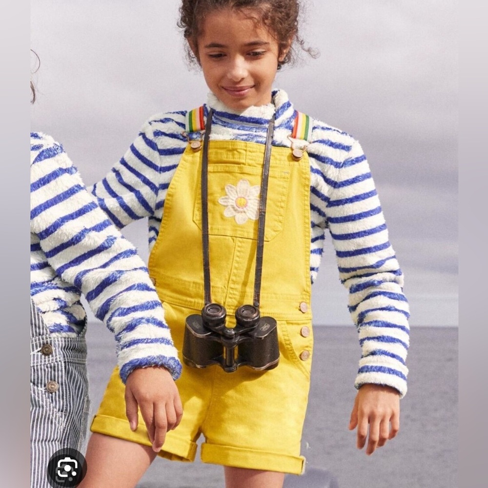 Mini Boden Fun Short Overall Yellow Daisy size 4-5Y